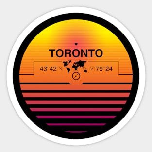 Toronto, Ontario Retro Sunset Sticker